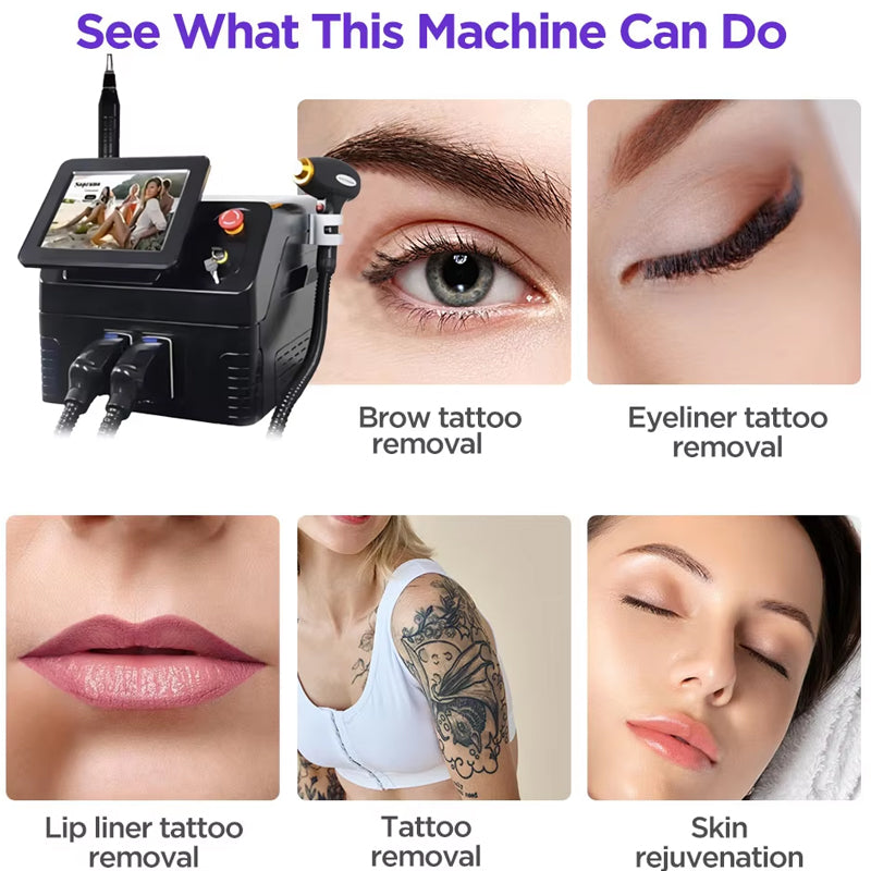2-in-1 Hair Removal Diode Laser Picosecond Tattoo Removal Skin Rejuvenation Machine·