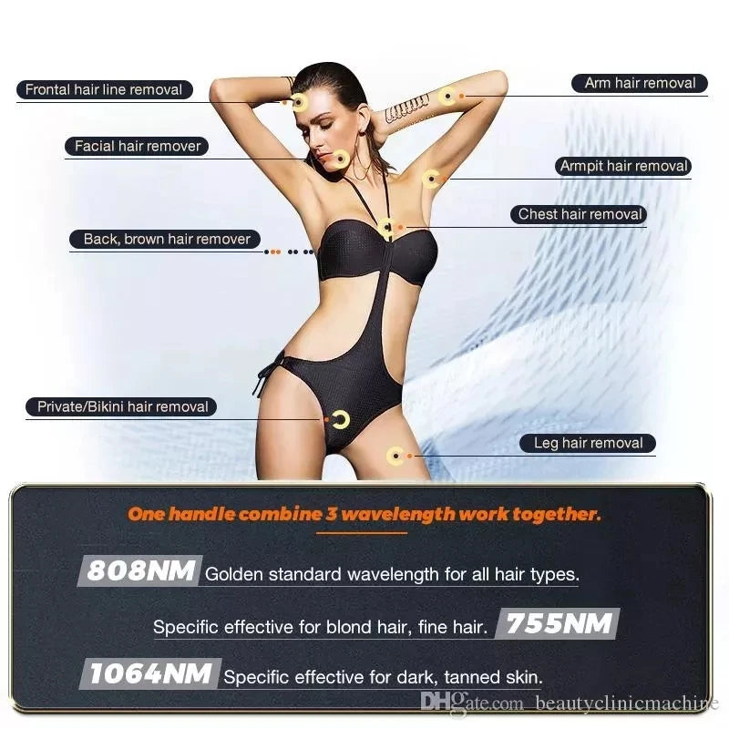 2-in-1 Hair Removal Diode Laser Picosecond Tattoo Removal Skin Rejuvenation Machine·