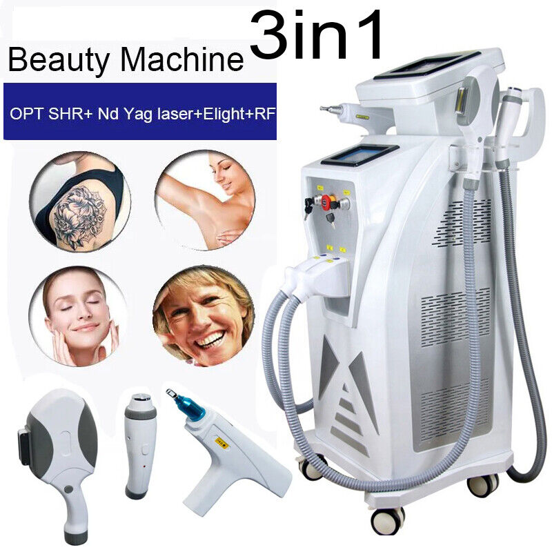 3IN1 IPL OPT Hair Removal Nd Yag Laser Tattoo Removal RF SKIN REVENATION Machine