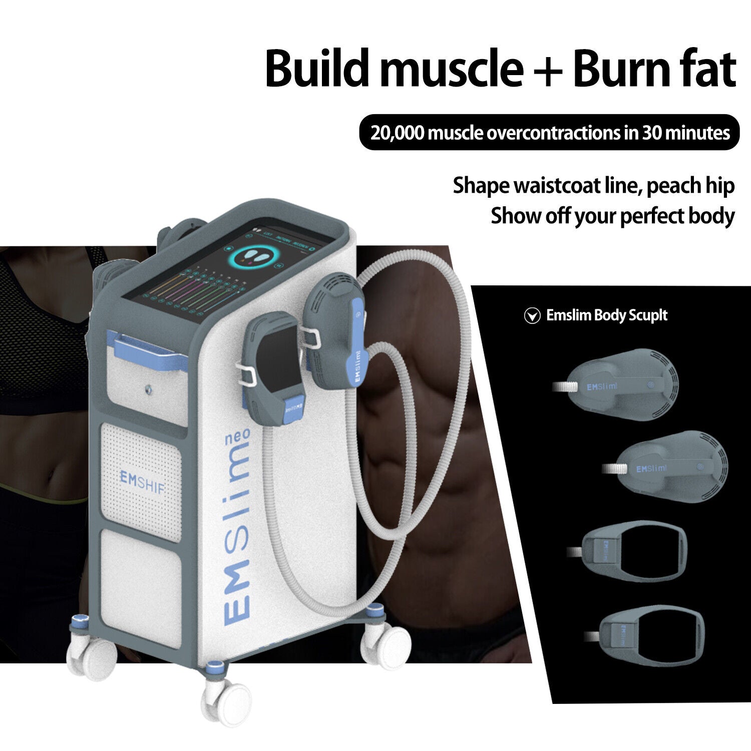 2/4 Handles RF Body Contouring Machine | Build Muscle & Burn Fat Non-Invasive Fat Loss Imagen secundaria del producto