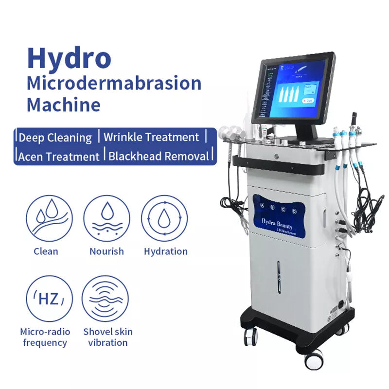 14 in 1 HydraFacial Machine RF Hydro Dermabrasion Oxygen Spray Diamond Peeling for Skin Care Spa