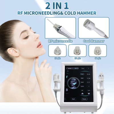 A0152B Multifunction 2 in 1 beauty skin rejuvenation anti wrinkle cold face hammer and rf microneedling needles A0152B Multifunction 2 in 1 beauty skin rejuvenation anti wrinkle cold face hammer and rf microneedling needles