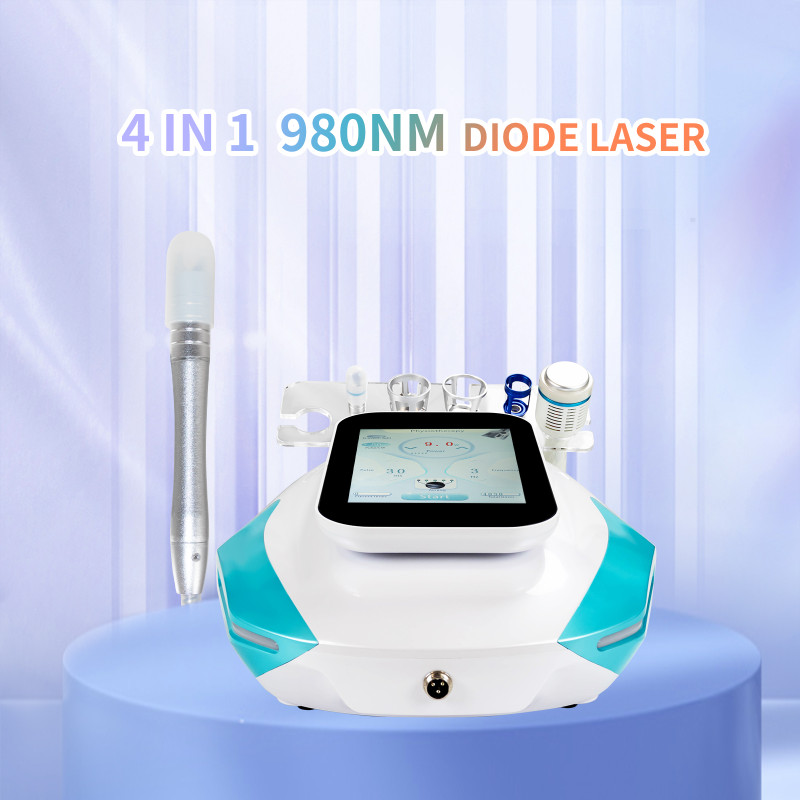 A1307 Newest 4 in 1 High Frequency RF Spider Vein Removal Machine 30mhz / Diode Laser 980nm Blood Vessels Removal Machine