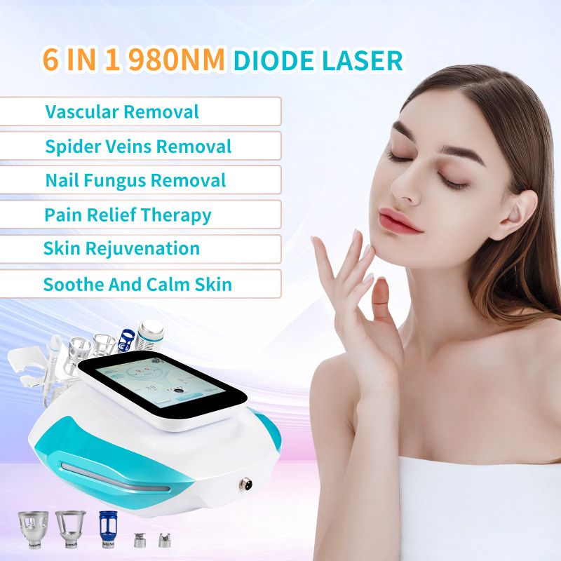 A1307 Newest 4 in 1 High Frequency RF Spider Vein Removal Machine 30mhz / Diode Laser 980nm Blood Vessels Removal Machine