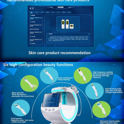 A0644 7 in 1 Hydro Skin Peeling Microdermabrasion Machine with skin analyzer