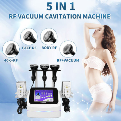 B0104 Professional 40k 80k 5 in 1 Ultrasonic Liposuction S Shape Cavitation Machine 